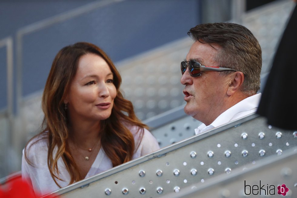 Radomir Antic con su hija Ana Antic en un partido de tenis