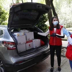 La Reina Letizia en su visita a la sede la Cruz Roja