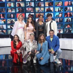 Samantha, Anaju, Nia, Flavio, Eva, Hugo, Maialen y Bruno en la gala 11 de 'OT 2020'