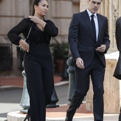 Louis Ducruet y Marie Chevallier en el funeral de Elizabeth Anne de Massy