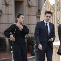 Louis Ducruet y Marie Chevallier en el funeral de Elizabeth Anne de Massy