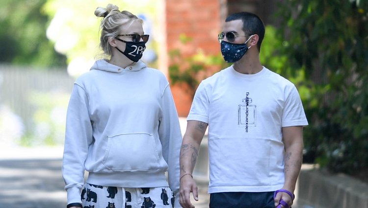 Joe Jonas y Sophie Turner pasean a sus perros