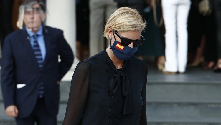 María Zurita en el funeral de Álex Lequio Obregón en Madrid