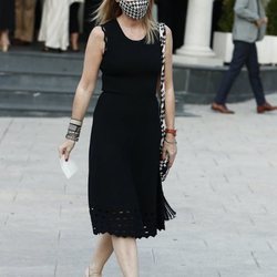 Fiona Ferrer en el funeral de Álex Lequio Obregón en Madrid