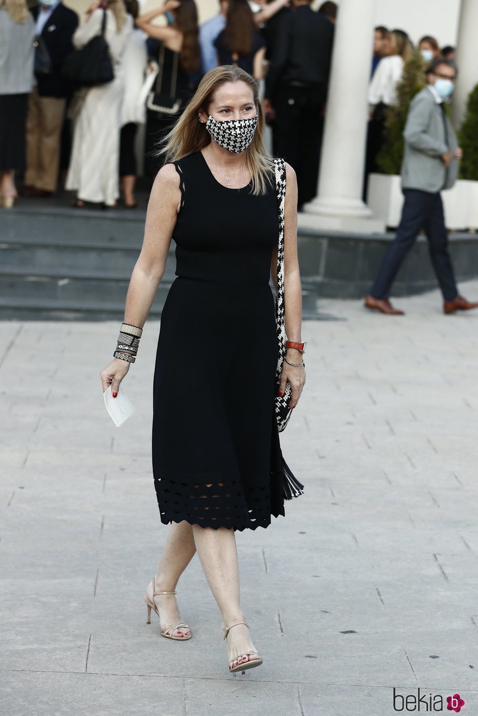 Fiona Ferrer en el funeral de Álex Lequio Obregón en Madrid