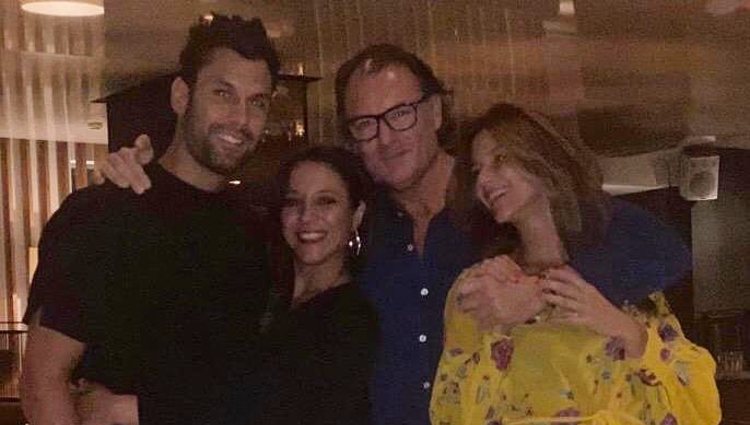 Jorge Pérez junto a su mujer, Alicia, Elena y su novio Pedro Solá en su primera quedada tras 'Supervivientes 2020'