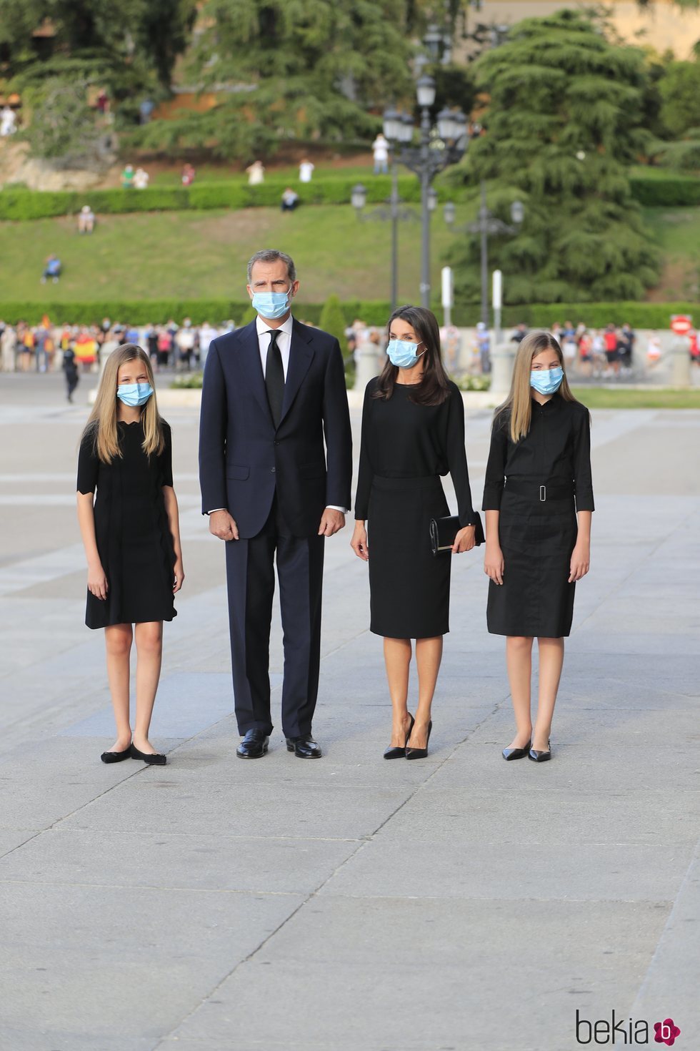 Los Reyes Felipe y Letizia, la Princesa Leonor y la Infanta Sofía en el funeral por las víctimas del coronavirus