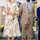 Los Reyes Felipe y Matilde de Bélgica visitando el Centro Residencial Cecilia en el Día Nacional de Bélgica 2020