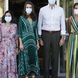 Los Reyes Felipe y Letizia durante su visita postcovid a Navarra