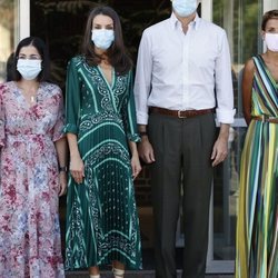 Los Reyes Felipe y Letizia durante su visita postcovid a Navarra