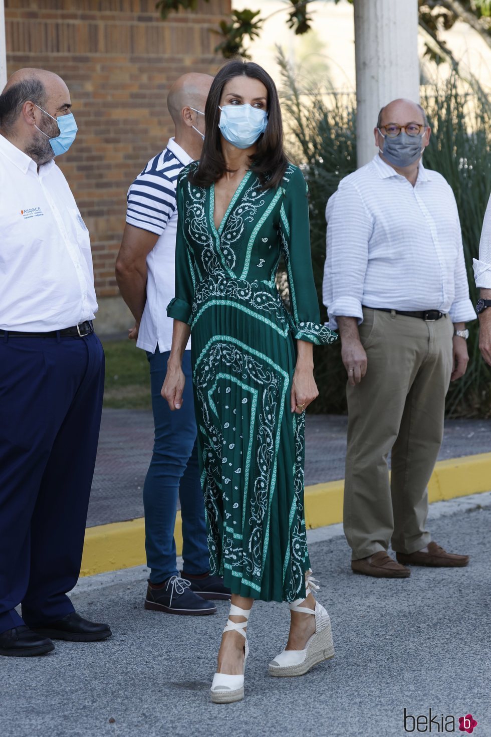 La Reina Letizia durante su visita a Navarra en la gira postcovid por España