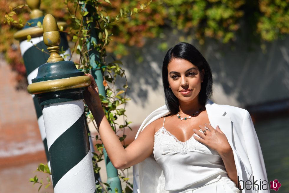 Georgina Rodríguez en su llegada el Festival de Venecia 2020