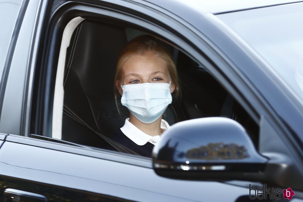 La Princesa Leonor con mascarilla en la vuelta al cole