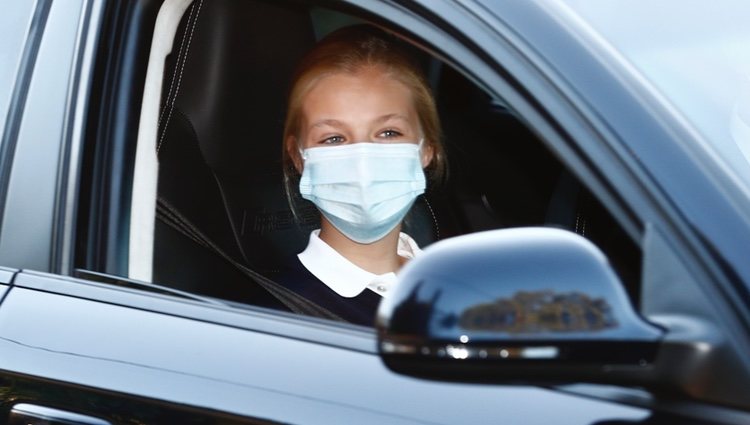 La Princesa Leonor con mascarilla en la vuelta al cole