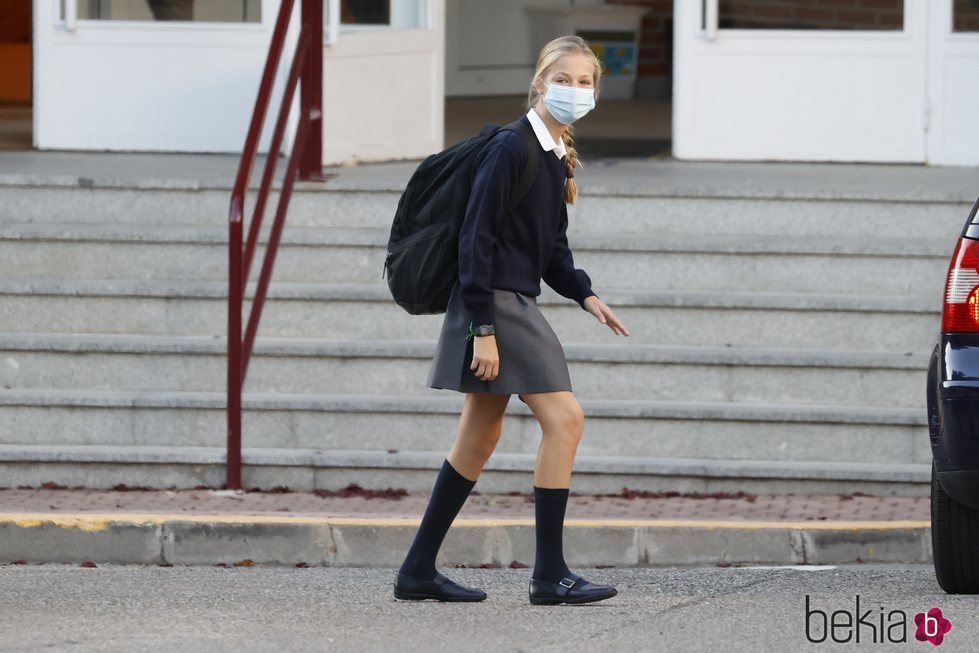 La Princesa Leonor con mascarilla en la vuelta al cole 2020/2021