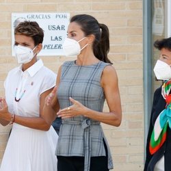 La Reina Letizia con María Chivite e Isabel Celaá en la apertura del Curso Escolar 2020/2021 en Navarra