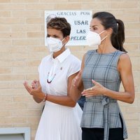 La Reina Letizia con María Chivite e Isabel Celaá en la apertura del Curso Escolar 2020/2021 en Navarra