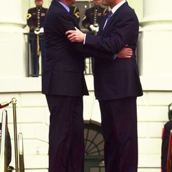 El Rey Juan Carlos y Bill Clinton en la Casa Blanca