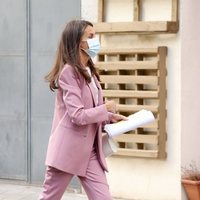 La Reina Letizia a su llegada al acto del Día Mundial de la Investigación en Cáncer