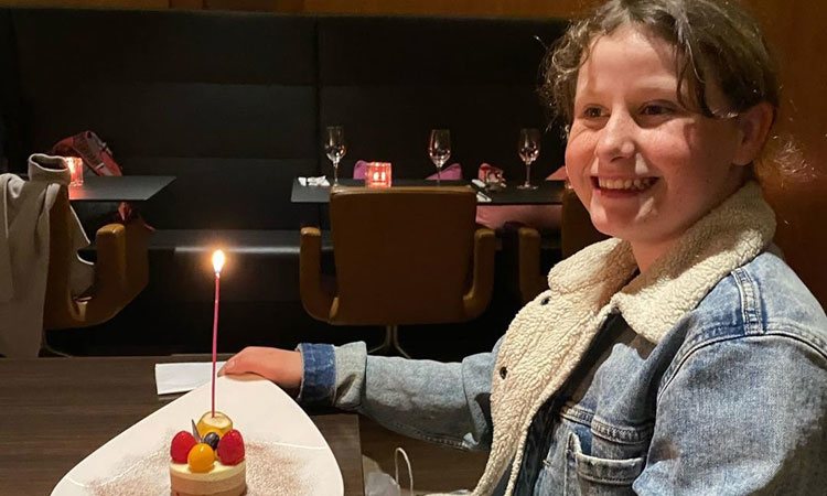 Emma Tallulah Behn en la celebración de su 12 cumpleaños