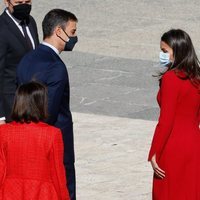 Pedro Sánchez, la Reina Letizia, la Princesa Leonor y la Infanta Sofía en el Día de la Hispanidad 2020