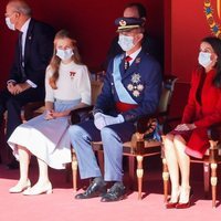 Los Reyes Felipe y Letizia, la Princesa Leonor y la Infanta Sofía en el acto del Día de la Hispanidad 2020