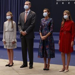 Los Reyes Felipe y Letizia, la Princesa Leonor y la Infanta Sofía en la audiencia a los galardonados de los Premios Princesa de Asturias 2020