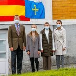 Los Reyes Felipe y Letizia, la Princesa Leonor y la Infanta Sofía en la Casa Amarilla de Somao, Pueblo Ejemplar de Asturias 2020