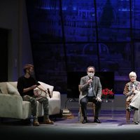 Manuel Martínez Velasco, Jesús Cimarro, Concha Velasco y José Carlos Plaza en la presentación de 'La habitación de María'