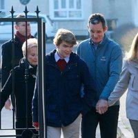 La Infanta Cristina e Iñaki Urdangarin con su hijo Miguel Urdangarin y Claire Liebaert en Vitoria