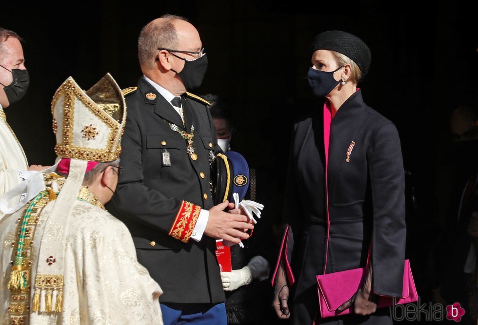 Alberto y Charlene de Mónaco en el Te Deum del Día Nacional de Mónaco 2020