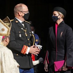 Alberto y Charlene de Mónaco en el Te Deum del Día Nacional de Mónaco 2020