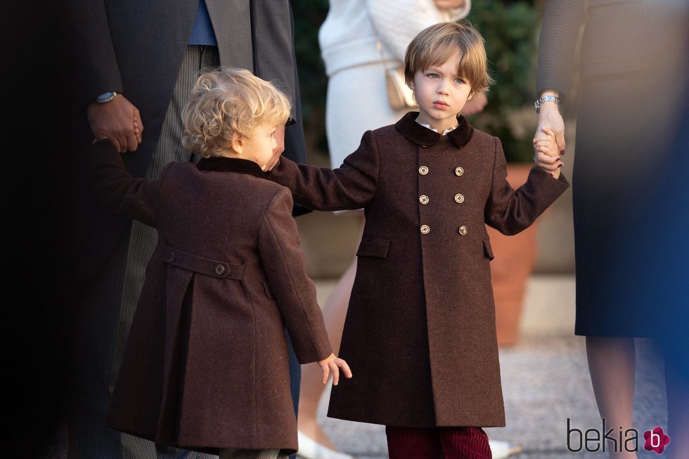 Stefano y Francesco Casiraghi en el Día Nacional de Mónaco 2020