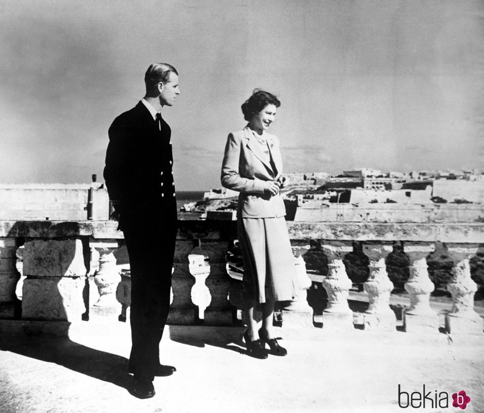 La Reina Isabel y el Duque de Edimburgo en Malta en 1949