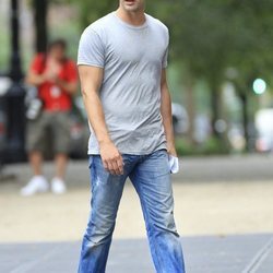 Chace Crawford en el rodaje de 'Gossip girl' hace años