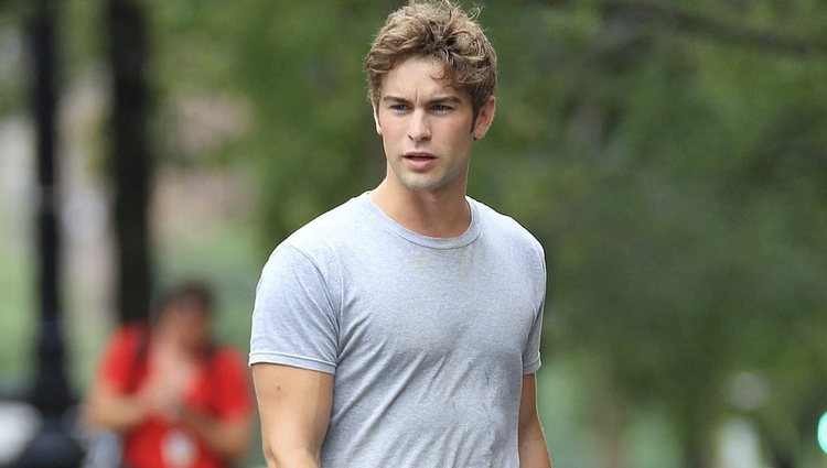 Chace Crawford en el rodaje de 'Gossip girl' hace años