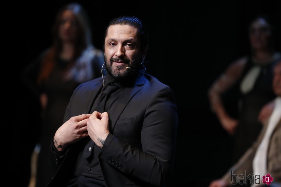 Rafael Amargo en una rueda de prensa en el Teatro La Latina tras su detención