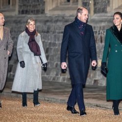 Los Duques de Cambridge y los Condes de Wessex en un encuentro con voluntarios y trabajadores esenciales en Windsor Castle