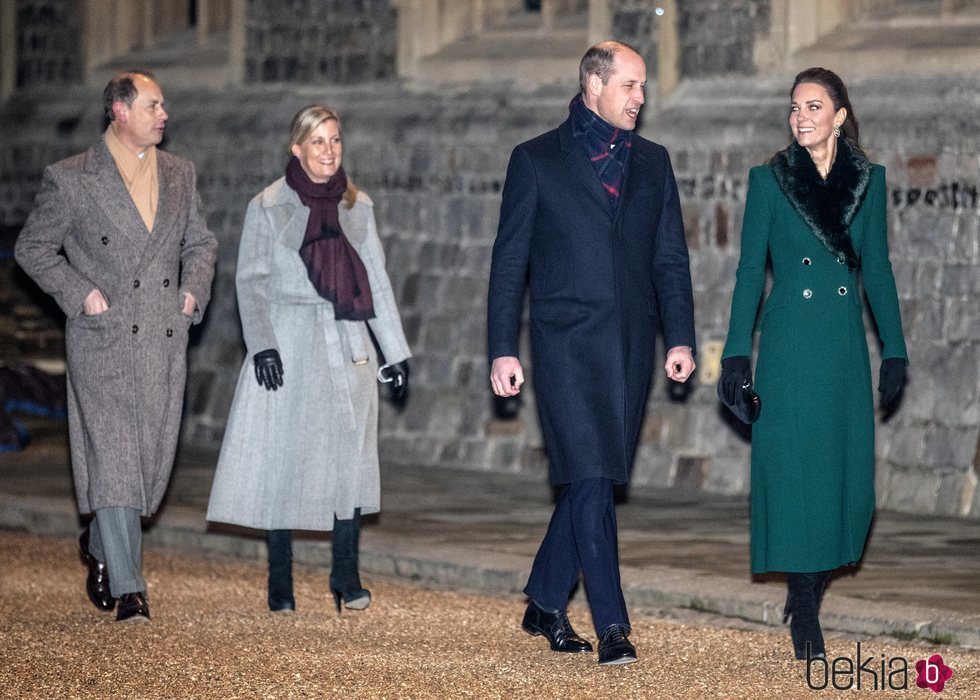 Los Duques de Cambridge y los Condes de Wessex en un encuentro con voluntarios y trabajadores esenciales en Windsor Castle