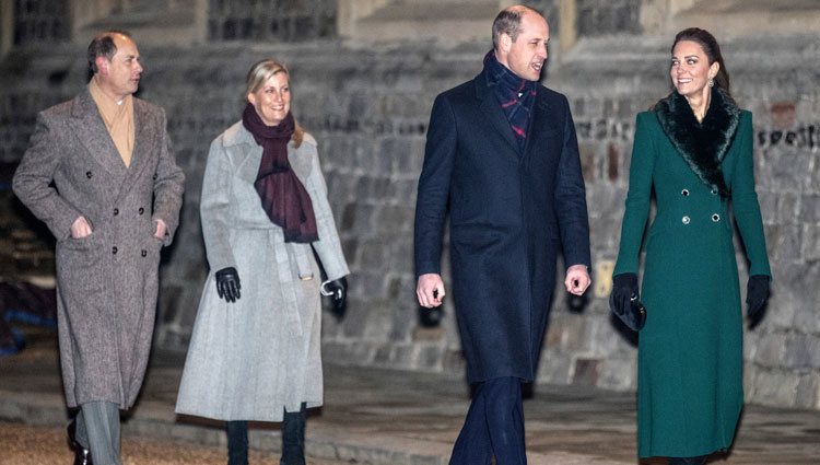 Los Duques de Cambridge y los Condes de Wessex en un encuentro con voluntarios y trabajadores esenciales en Windsor Castle