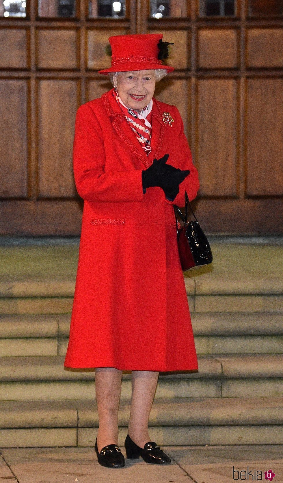 La Reina Isabel en un encuentro con voluntarios y trabajadores esenciales en Windsor Castle