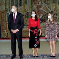 Los Reyes Felipe y Letizia, la Princesa Leonor y la Infanta Sofía en la reunión del Patronato de la Fundación Princesa de Girona