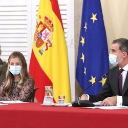 El Rey Felipe y la Princesa Leonor en la reunión del Patronato de la Fundación Princesa de Girona