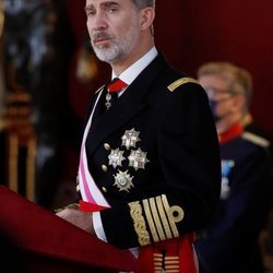 El Rey Felipe durante su discurso de la Pascua Militar 2021