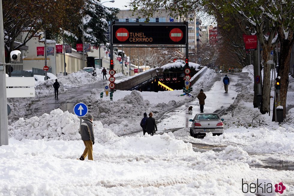 Los efectos de la gran nevada de Madrid de 2021 en las calles provocada por Filomena