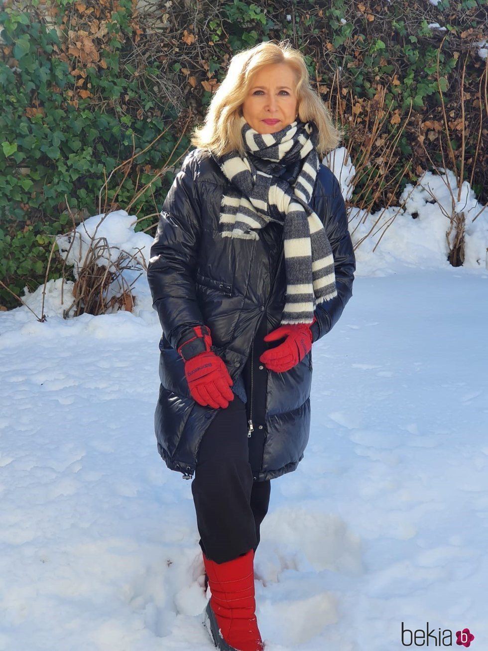 Nieves Herrero en la nieve tras el temporal 'Filomena'