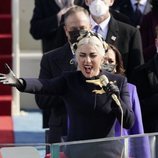 Lady Gaga cantando en la toma de posesión de Joe Biden