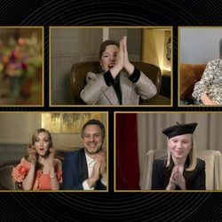 Glenn Close, Olivia Colman, Jodie Foster y Alexandra Hedison, Amanda Seyfried y Thomas Sadoski y Helena Zengel en los Globos de Oro 2021