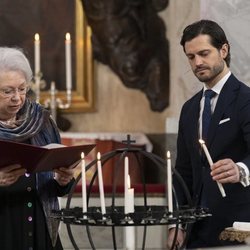 Cristina de Suecia y Carlos Felipe de Suecia en el homenaje de la Familia Real Sueca a las víctimas de la pandemia