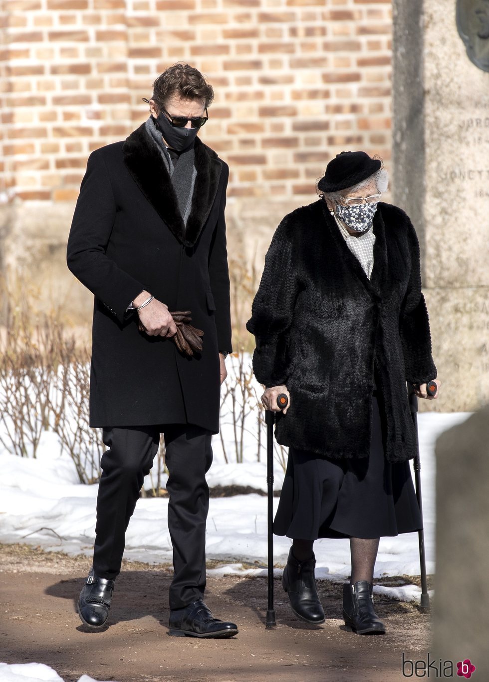 Astrid de Noruega en el funeral de Erling Lorentzen